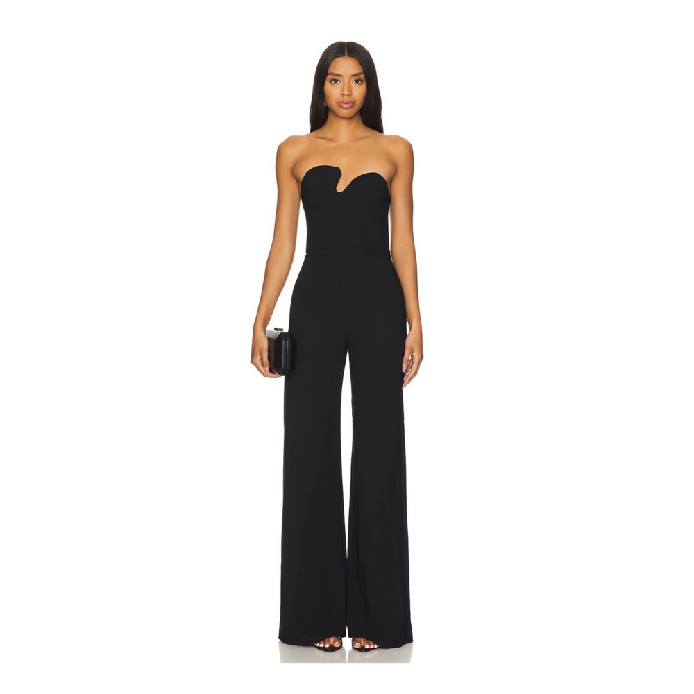 Strapless Puzzle Jumpsuit – Amanda Uprichard in Black